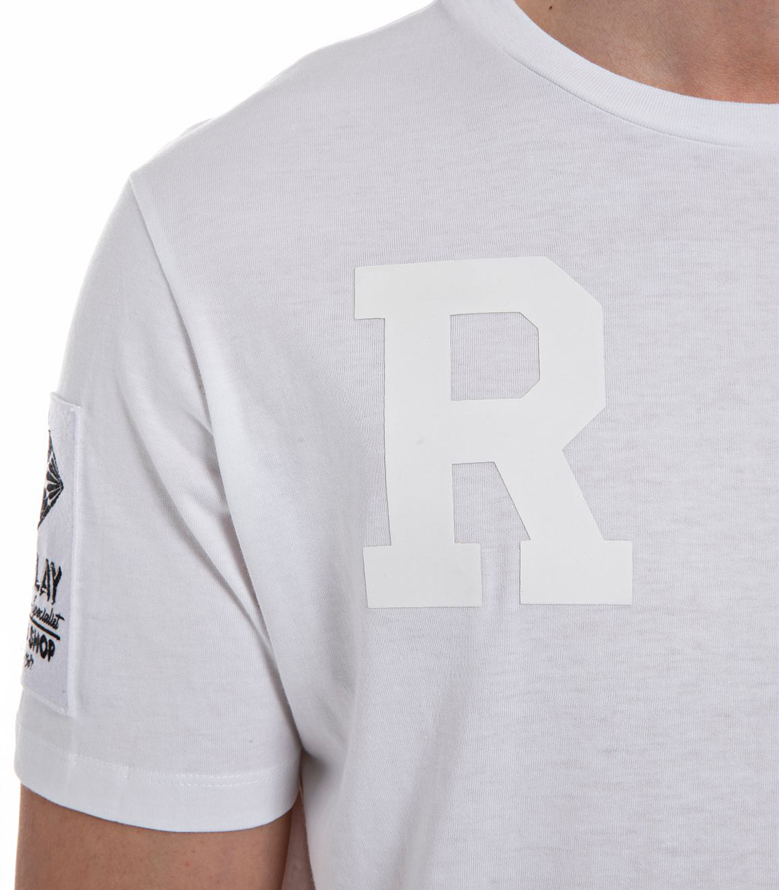 ガーメントダイコットンジャージーバイカーエンブレムT 詳細画像 ホワイト 5